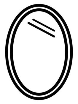 Mirror icon. Mirror icon, logo concept isolated on white background. Circle mirror icon for web and mobile. Stroke illustration. EPS 10 vector