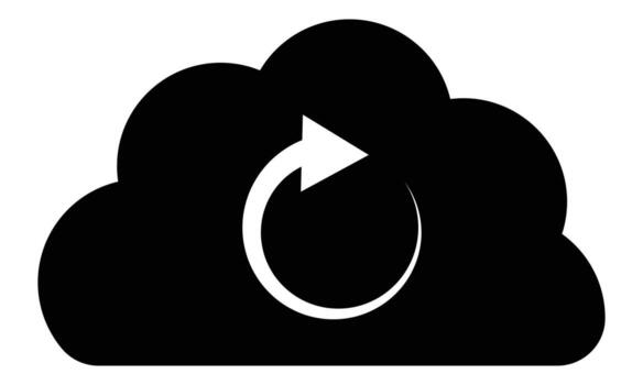 Refresh cloud icon. Cloud sync or cloud refresh with arrow isolated on white. Try again icon animation. Simple illustration. vector