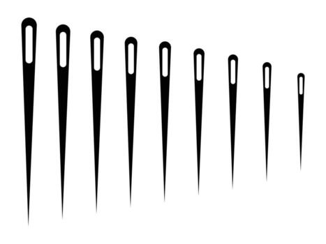 Needle icon set. Silhouette of needle icon, logo design. Needle icon set isolated on white background. Flat illustration. EPS 10 vector