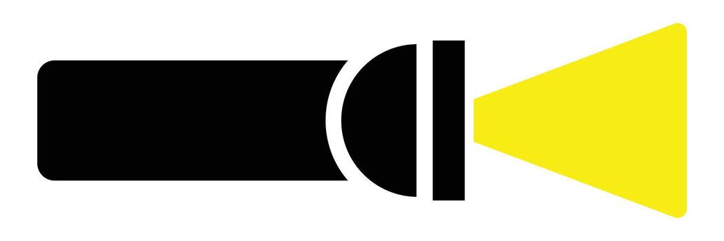 Flashlight icon. Flashlight silhouette art isolated on white background. Torch symbol modern, simple, icon for website design and using mobile app. Simple illustration. EPS 10 vector