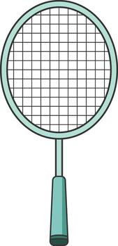 a tennis racket with a net on it vector