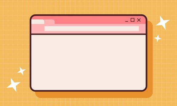 Pastel pink browser window mockup with blank content area for UI use vector