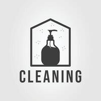 glass cleaner or cleaning spray logo illustration design vector