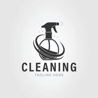 cleaner spray for cleaning glass logo illustration design vector