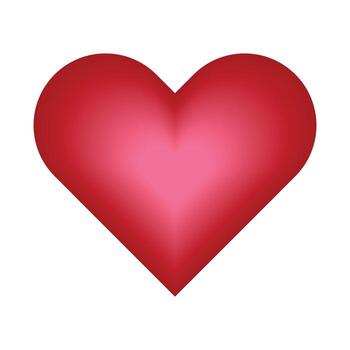 A red heart symbol with a shiny gradient effect. This image represents love, affection, and romance. Suitable for use in greeting card designs, Valentine's Day, and weddings. vector