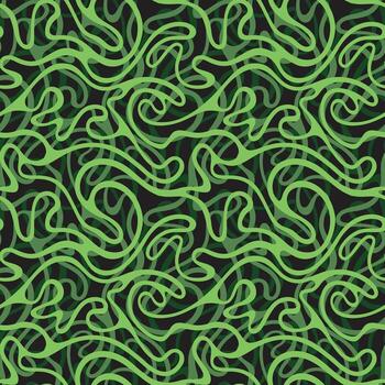 A bold black and white seamless pattern of lush, flowing leaves and delicate branches intertwining on a stark white background design, repeating print vector