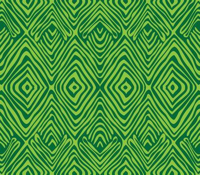 Abstract green seamless pattern featuring wavy diamond shape with varying line thickness, creating a textured, organic effect. vector