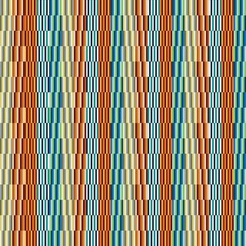 un vibrante, geométrico resumen modelo de vertical rayas en sombras de naranja, azul, verde, y crema es creando un rítmico, textura diseño. vector
