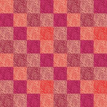 Red and pink checkered pattern with alternating squares creating a vibrant, playful design. vector
