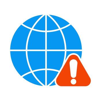 global error lineal icono. Internet conexión fracaso. sitio web acceso denegado. ilustración en blanco antecedentes vector