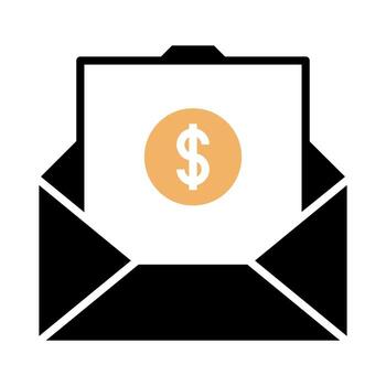 Envelope mail with dollar sign sketch icon isolated on background. Hand drawn Envelope mail with dollar sign icon. Envelope mail with dollar sign sketch icon for infographic, website or app. vector