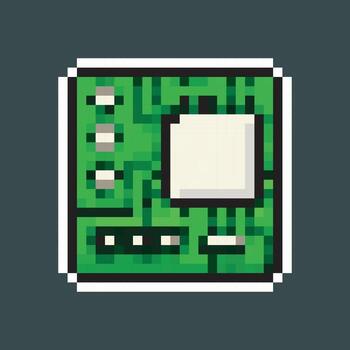circuit board in pixel art style vector