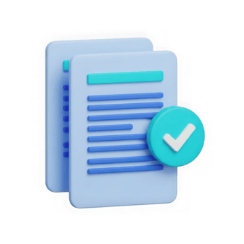 3d lista de controle ícone com documento e Carraça isolado em transparente fundo png