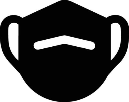 Protective Face Mask Icon in Simple Black and White Design vector