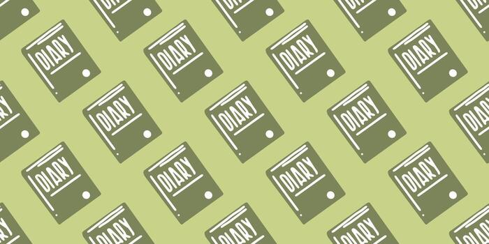 Seamless Green Diary Book Pattern vector