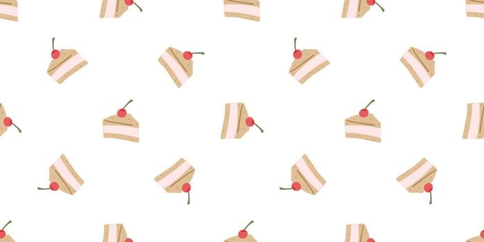 sin costura pastel rebanada modelo vector