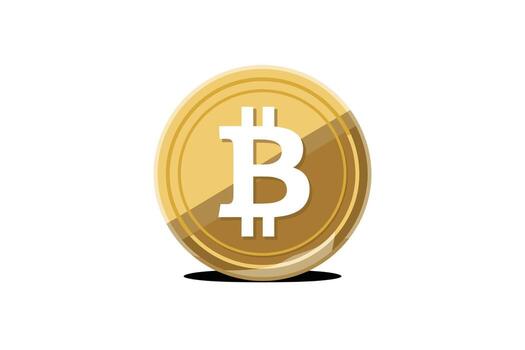 Bitcoin Cryptocurrency Golden Coin Illustration Investment, Blockchain Technology, and Digital Currency Future, Emphasizing Value, Security, and Decentralization within the Financial Ecosystem vector