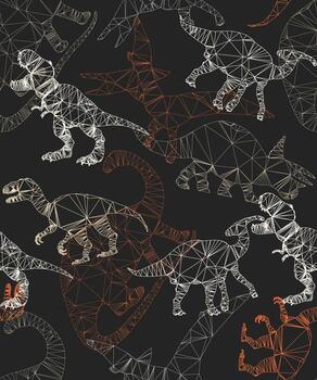 sin costura modelo dinosaurio geométrico estructura metálica vector