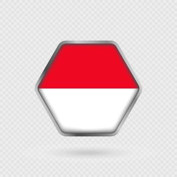 Monaco flag in a hexagon frame. vector