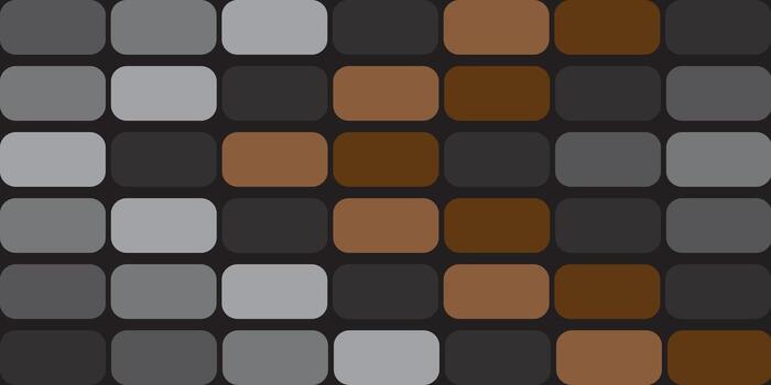 Rounded rectangular shape pattern in grey, brown and black. neatly arranged in rows and columns vector