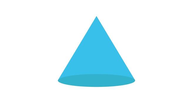 3d cone is a three-dimensional geometric shape in mathematics, Blue 3D cone centered on a white background. vector