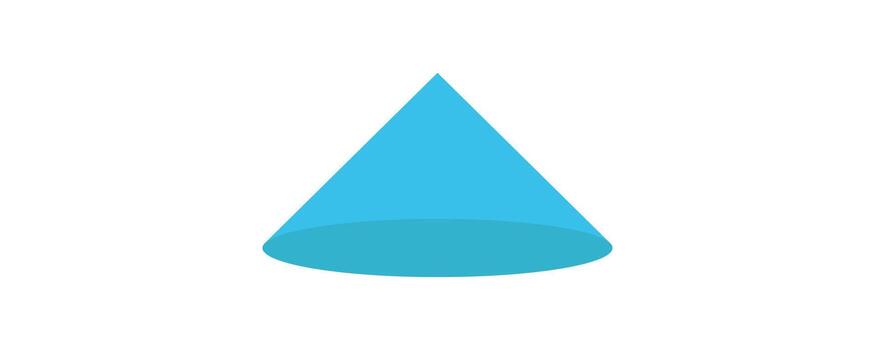 3d cone is a three-dimensional geometric shape in mathematics, A simple 3D cone is depicted against a white background. vector