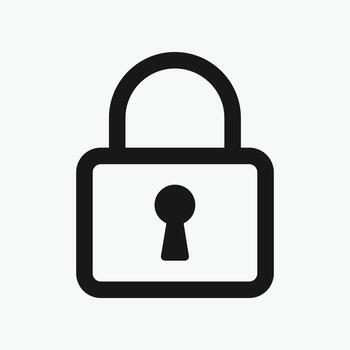 Lock icon with white background. Includes locked and unlocked icons. security symbol. vector