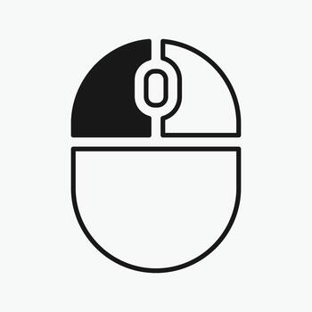 left click Computer mouse icon, illustrating different button presses, simple icon. vector
