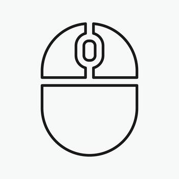 contorno computadora ratón icono, ilustrando diferente botón prensas vector