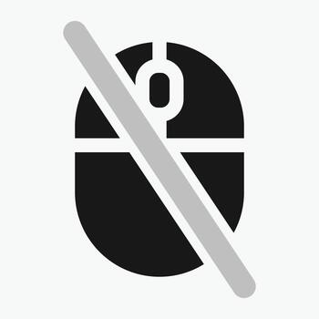 disable Computer mouse icon, illustrating different button presses. vector