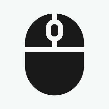 black Computer mouse icon, illustrating different button presses. vector