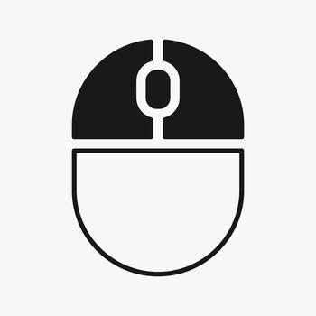 Computer mouse icon, illustrating different button presses. vector
