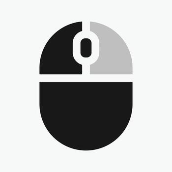 left click Computer mouse icon, illustrating different button presses. vector
