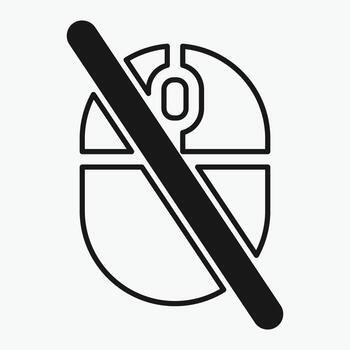 disable Computer mouse icon, illustrating different button presses. simple icon. vector