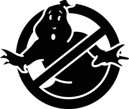 For ghostbusters it features a ghost image glyph style. vector