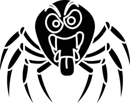 spider with sharp teeth and a tongue glyph style. vector