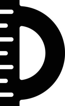 Protractor Icon, Geometry Tool for Measuring Angles vector