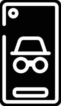 Smartphone Privacy Icon. Incognito Mode, Anonymous Browsing, Data Security, Digital Anonymity, Cybersecurity vector