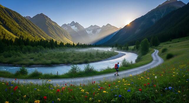Wide desert canyon landscape with nature travel background photo