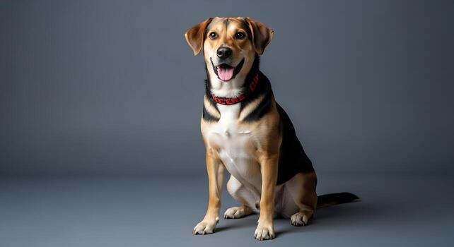 Simple Dog Captured in Neutral Minimal Setup Studio Shot photo