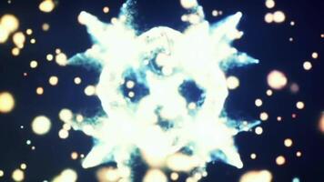 Magical Animation of a Symmetrical Particle Mandala or Kaleidoscope Pattern Forming with Golden Bokeh in the Background video