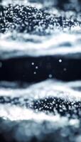 Serene Abstract Animation of a Channel Between Two Clouds of White Bokeh Particles on a Dark Vertical Background video