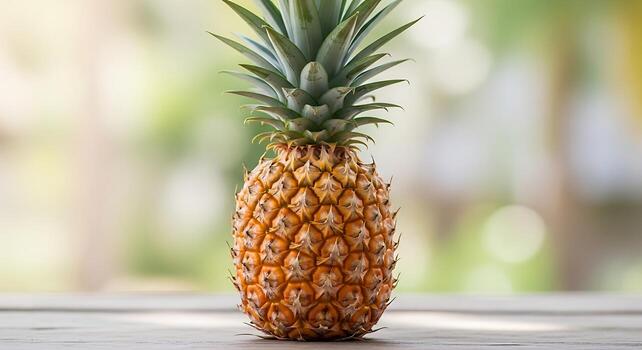 Fresh pineapple styled with sushi dish for exotic fusion concept photo