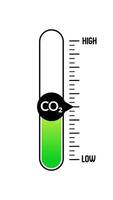 animerad co2 nivå indikator med vertikal mätare och skala video