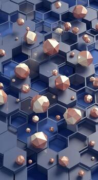 3d representación de un hexagonal modelo de cubitos foto