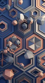 A 3d rendering of a hexagonal pattern photo