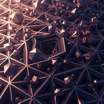 3d rendering of a geometric pattern with many small triangles photo