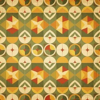 Retro pattern with geometric shapes and circles photo