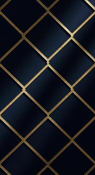 Elegant dark blue background with a repeating geometric pattern of thin gold diamond lines creating a sophisticated texture photo