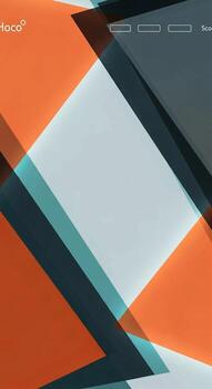 A colorful web design with a geometric pattern photo